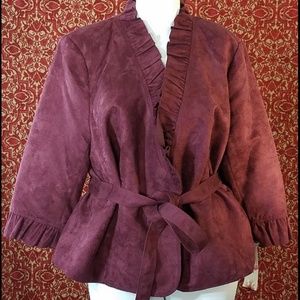 NEW NYGUARD Maroon Faux Suede Jacket 22W 🗓️